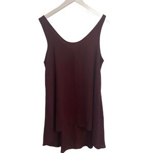 Painted Threads Dark Wine Asymmetrical Tank Top Size S